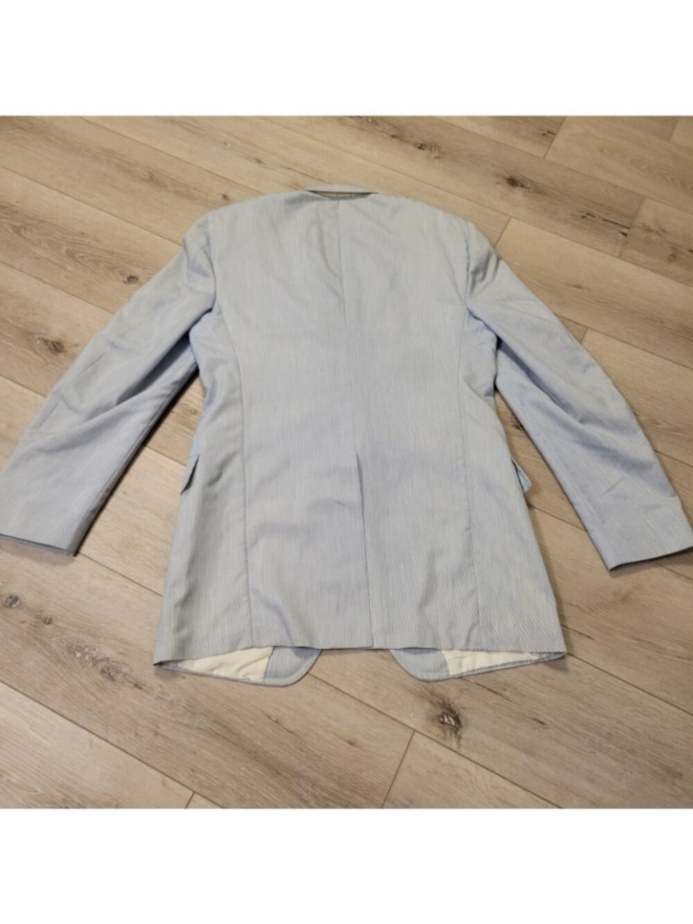 Vtg Mens Light Blue Preppy Americana Blazer Suit Jacket Old Money 2 Button READ - Picture 6 of 7